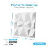 Art3d Decorative 3D Wall Panels in Diamond Design, 12"x12" Matt White (33 Pack) Art3d
