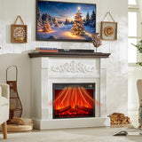 Electric Fireplace with Mantel, 40" Electric Fireplace, Fireplaces Entertainment Center, Fireplaces TV Stand with 23" Insert Heater with 3D Flame for Living Room, 1400W/750W LIDYUK