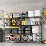 GAOMON 59" W Storage Shelves Metal Shelving Unit, 1060 LBS Heavy Duty Wire Shelving 4-Tier L-Shaped Storage Rack with Adjustable Shelf for Pantry Kitchen Corner Bedroom GAOMON