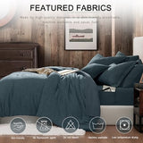 Geniospin Queen Comforter Set - 7 Pieces Comforter Queen Size, Soft Solid Bedding Set for All Season, Textured Bed in a Bag with Sheets, Pillowcases & Shams (Navy Blue, 90''x90'') Geniospin