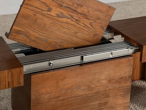 Transformer Table Dining Table Set for 4 to 12, Extendable Wood Dining Table 1 to 10 feet with Extendable Bench - Space Saving Furniture Wood (Brown, Table Only) Transformer Table