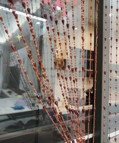 ave split Beaded Curtain Doorways Acrylic Hanging Door Beads String Curtains Tassel Room Divider Screen Decor for Doorway Window Living Room Wedding (042coffee, 39 inch x 78.7 inch), ES042 ave split