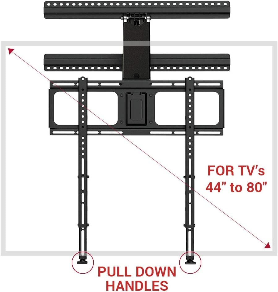 MantelMount- MM340 Above Fireplace Pull Down TV Mount- Televisions 44" to 80" Up to 90 lbs - Safe Auto-Adjusting TV Mounts - Patented Motion Stops, Handles, Balancing Technology - Superior Steel MantelMount