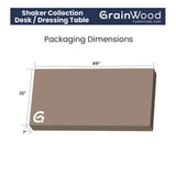 Grain Wood Furniture Shaker 44" Desk/Dressing table, Expresso Grain Wood Furniture