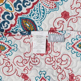 VCNY Home - King Quilt Set, 3-Piece Medallion Bedding with Matching Shams, Cozy Room Décor (Wyndham Blue/Multi, King) VCNY Home