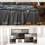 MooMee Fitted Bottom Sheet Only 100% Washed Cotton Linen Like Textured Breathable Durable Soft Comfy Deep Pocket Fits Mattress up to 17" (Dark Grey, Twin) MooMee