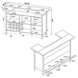 Coaster Furniture Bar Unit Grey Driftwood Black 182105 Coaster Home Furnishings