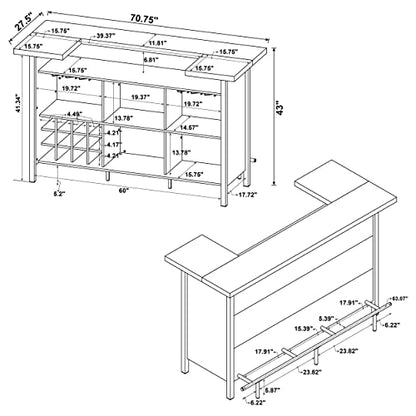 Coaster Furniture Bar Unit Grey Driftwood Black 182105 - WoodArtSupply