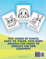 Baby Animals Coloring Book for Toddlers: 100 Pages of Fun and Learning! WoodArtSupply