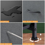 Horshod Dresser for Bedroom, 4 Storage Drawers, Tall Fabric Closet Chests Organizer Tower Furniture with Wooden Top Metal Frame for Clothes, Kids Room, Living Room, Hallway, Entryway Horshod