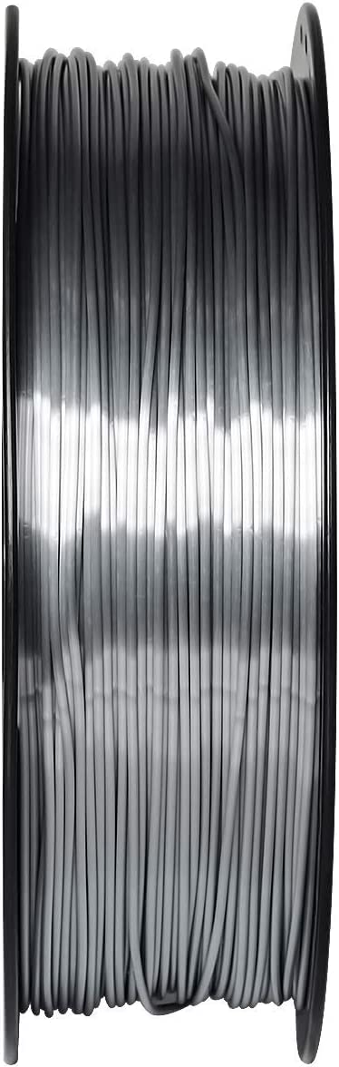 Geeetech Silk PLA Filament 1.75mm for 3D Printer, Metal-Like Shiny Consumable 1kg (2.2lbs) 1 Spool, Dimensional Accuracy +/- 0.03 mm,Metallic Silver Geeetech