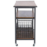Baxton Studio Lancashire Wood and Metal Kitchen Cart, Brown Baxton Studio