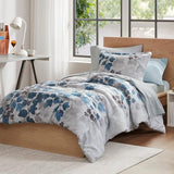 Madison Park Twin XL Comforter Set with Sheets, Floral Bed in A Bag Soft Microfiber Comforter for Twin XL Size Bed, All Season Lightweight Comforters Twin XL Bed Set, Alexis, 6 Piece Blue Madison Park