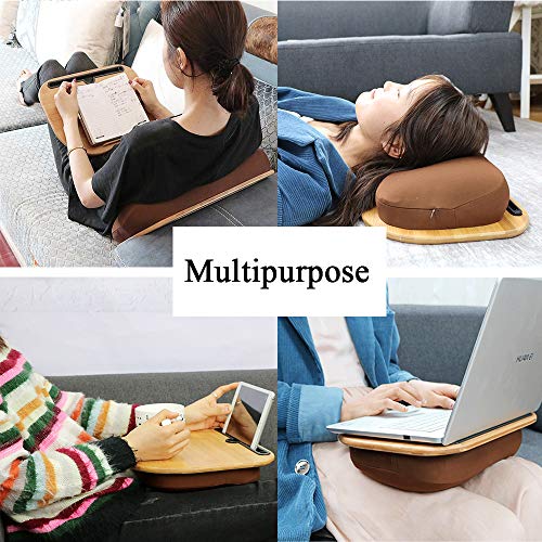 SUMISKY Lap Desk-Portable Laptop Table with Cushion Bamboo Platform Phone Holder SUMISKY