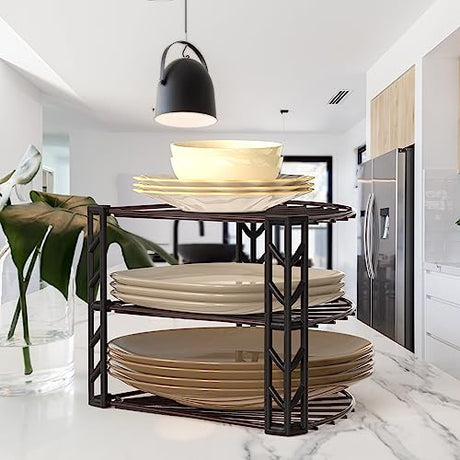 Simple Houseware 3-Tier Counter Corner Shelf Organizer, Bronze Simple Houseware