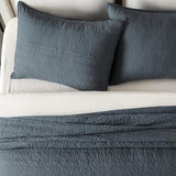 EVERGRACEHOME 100% Cotton Modern Lines Quilt Set King Size, Pre-Washed Soft Striped Coverlet Bedspread, 3 Piece Lightweight Bedding Set for All Season, with 2 Pillow Shams, Midnight Blue EVERGRACEHOME