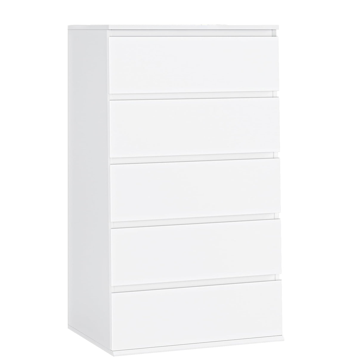 FOTOSOK White Dresser, 5 Drawer Dresser Tall White Dresser with Large Storage Space, Modern Storage Chest of Drawers, 23.6L x 17.6W x 39.1H Inch Storage Organizer Cabinet for Home, White FOTOSOK