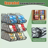 8-Pack Can Organizer for Pantry, Stackable Cabinet Food Shelves for Fridge, Wire Cupboard Storage, Holds up to 72 Beers,Small Metal Bin for Drink Beverage Egg Gillas, Rack for Kitchen Countertops RV Sonyabecca