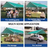 10x20 ft Heavy Duty Car Canopy Galvanized Frame Carport Outdoor Party Tent Boat Shelter with Reinforced Structure, No Sidewall - Green SAILARY