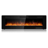 BOSSIN 60 inch Ultra-Thin Silence Linear Electric Fireplace, Recessed Wall Mounted Fireplace, Fit for 2 x 4 and 2 x 6 Stud, 12 Adjustable Flame Color & Speed,Touch Screen Remote Control with 8h Timer BOSSIN
