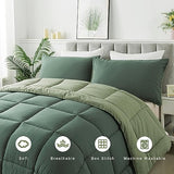 DOWNCOOL Twin Comforter Set -All Season Bedding Comforters Sets with 1 Pillow Case -2 Pieces Bed Set Down Alternative Comforter Set -Double Green Twin Bedding Sets(64"x88") DOWNCOOL