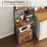 MAHANCRIS Printer Table with Storage, Home Printer Stand with File Cabinet, Fits A4/Letter Size Files, Printer Cabinet with Large Tabletop, Display Shelf, for Home Office, Rustic Brown PTHR3501