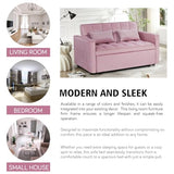 3 In 1 Velvet Convertible Sofa Bed, Pull Out Couch Bed with Reclining Backrest And 2 Pillows, 54" Full Size Loveseat Sleeper Sofa Futon Couch Bed, Couches For Small Spaces, Living Room (Pink) anwickjeff