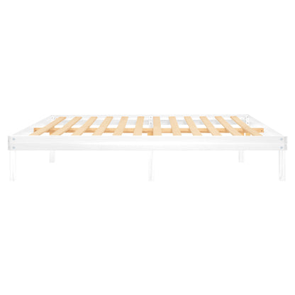 Naomi Home Linda 14 Inch Solid Wood Platform Bed Frame with Under Bed Storage – White - WoodArtSupply