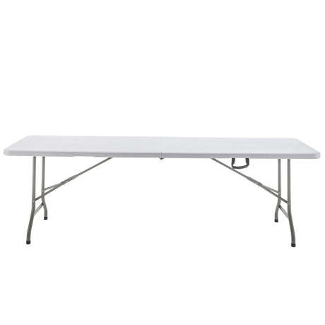 BTEXPERT 8-Foot-96 long White Plastic Folding Table Portable 30" Wide, 29" High, Indoor Outdoor Events Banquet Dining Party Patio, One BTEXPERT