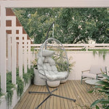 Hanging Egg Chair with Stand, Patio Wicker Hammock Egg Swing Chair with Cushion for Bedroom Garden Indoor Outdoor SZHLUX