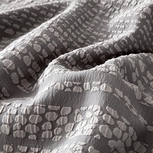 SLEEP ZONE Striped Duvet Cover Set Queen Size, 3 Pieces Boho Bedding Set for All Season 1 Durable and Soft Jacquard Duvet Cover with 2 Pillow Shams, 90"x90", Grey Striped SLEEP ZONE