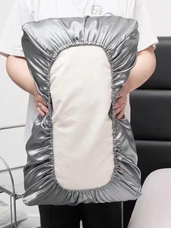 Silk Satin Pillowcases for Hair and Skin. Decorative Luxurious Travel Elastic Band Satin Pillowcase. No Zipper, Folded Soft Blank Pillow Covers. Perfect for Travel and DIY Sublimation -White TornadoZ