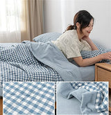Double Quilt 100% Cotton Summer Duvet Hypoallergenic Single Double Duvet to Keep Skin Cool Soft and Lightweight Thin Cotton Quilt Machine Washable A 150x200cm Generic