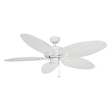 Honeywell Ceiling Fans Duval 52 Inch Ceiling Fan, Quick 2 Hang Indoor/Outdoor Ceiling Fan with Pull Chain, Tri-Mount 5 Blade Tropical Design, ETL Damp Rated, White (50206-01) Honeywell Ceiling Fans