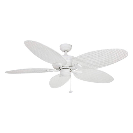 Honeywell Ceiling Fans Duval 52 Inch Ceiling Fan, Quick 2 Hang Indoor/Outdoor Ceiling Fan with Pull Chain, Tri-Mount 5 Blade Tropical Design, ETL Damp Rated, White (50206-01) Honeywell Ceiling Fans