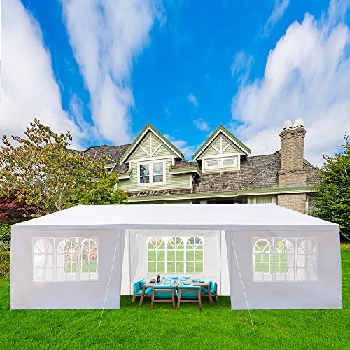 DOINUO White Party Tent 10'x30' Outdoor Wedding Canopy Tents for Parties with 7 Removable Sidewalls Waterproof Event Gazebo Shelter Tent Perfect for Birthday Wedding Graduation DOINUO