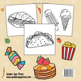 Food & Snacks Bold & Easy Coloring Book: Simple Large Print Savory and Sweet Treats Dessert Designs for Kids, Adults & Beginners WoodArtSupply
