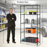 Wire Shelving Unit Commercial Metal Shelf Adjustable Layer Rack Strong Steel for Restaurant Garage Pantry Kitchen Garage (36×14×72, Black) BestOffice