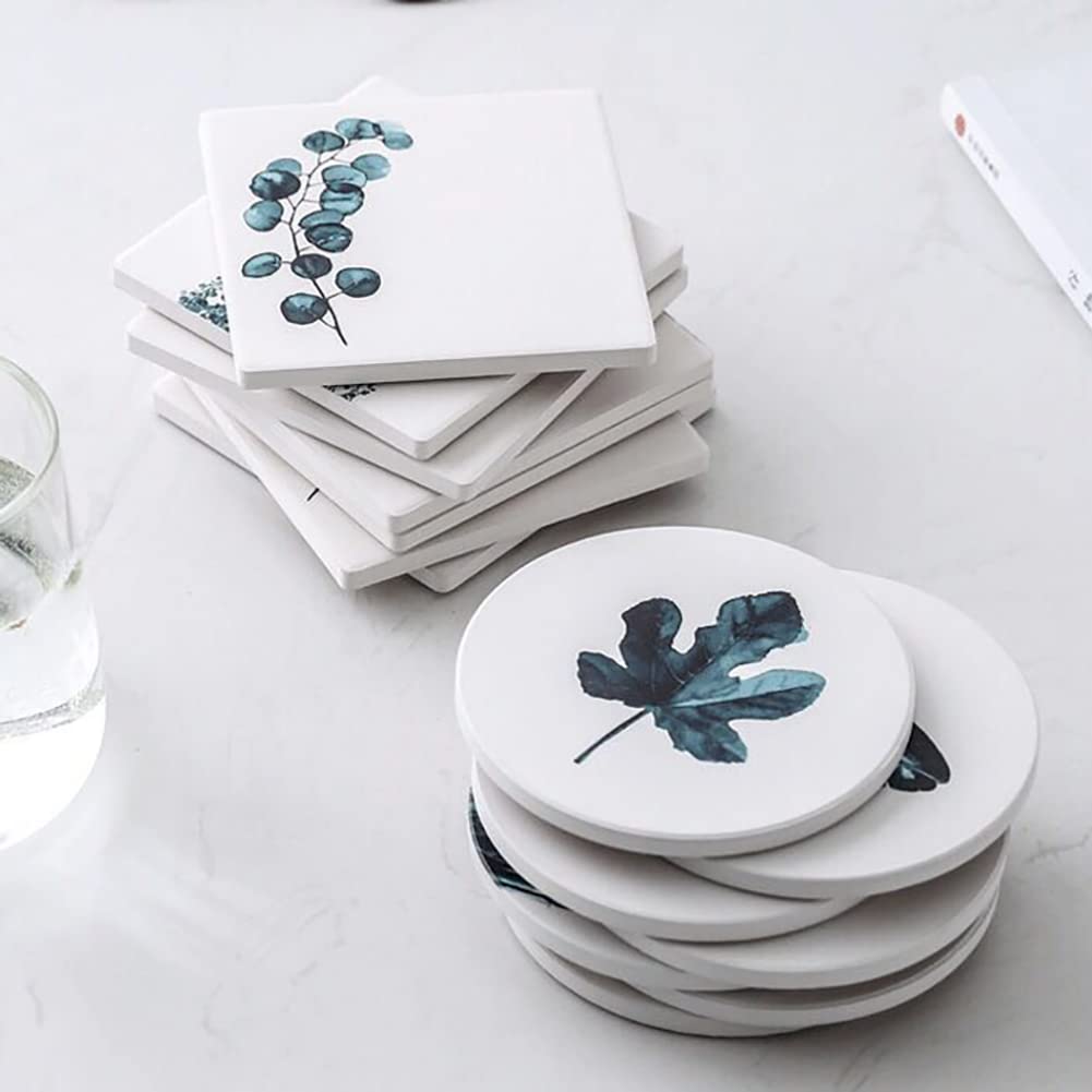 Sublimation Blanks Coasters for Drinks, Ceramic Drink Coaster with Cork Backing Pads Heat Transfer Cup Coaster for DIY Crafts Painting Home Decor, 6pcs Hexagon HooAMI