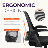 NEO CHAIR Office Desk Computer Gaming Ergonomic Chair with Lumbar Back Support Adjustable Height Swivel Wheels Flip-up Arms Mesh Chair for Home or Office (Black) NEO CHAIR