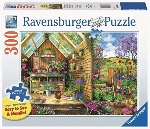 Ravensburger Gardener's Getaway Large Format Jigsaw Puzzle - 300 Pieces | Designed for Adults | Every Piece is Unique | Softclick Technology Relaxing Gardening Theme Ravensburger