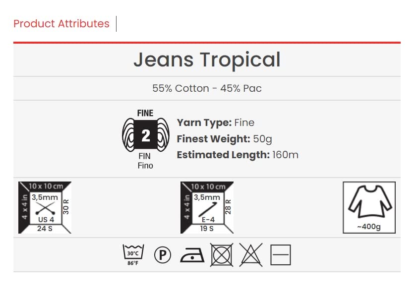 YarnArt Jeans Tropical – Variegated Cotton Acrylic Blend Yarn, 50g (1.76 oz), 174 yds – Soft, Durable & Lightweight Fine Yarn for Amigurumi, Crochet, Knitting & DIY Projects (612) YarnArt