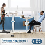 Sweetcrispy Electric Standing Desk Adjustable Height, 48x24 Inch Sit Stand Up Home Office Desks Computer Workstation PC Work Table with 3 Memory Preset Splice Wood Board Metal Frame, Oak Sweetcrispy
