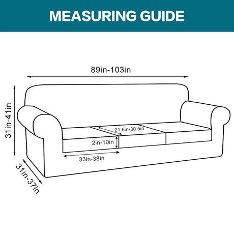 Turquoize 4 Piece Sofa Covers for 3 Cushion Couch Sofa Slipcover Soft Couch Cover for Dogs-Washable Sofa Furniture Covers with 3 Individual Large Cushion Covers, Feature Thick Fabric (XL Sofa, Ivory) Turquoize