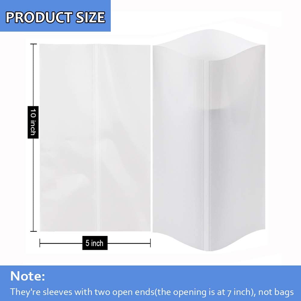 Morepack Sublimation Shrink Wrap Sleeves,5x10 Inch White Sublimation Heat Transfer Shrink Film Bags for Mugs,Cups,Tumblers,Blanks,Shrink Wrap Bands for Sublimation,50 Pcs Morepack