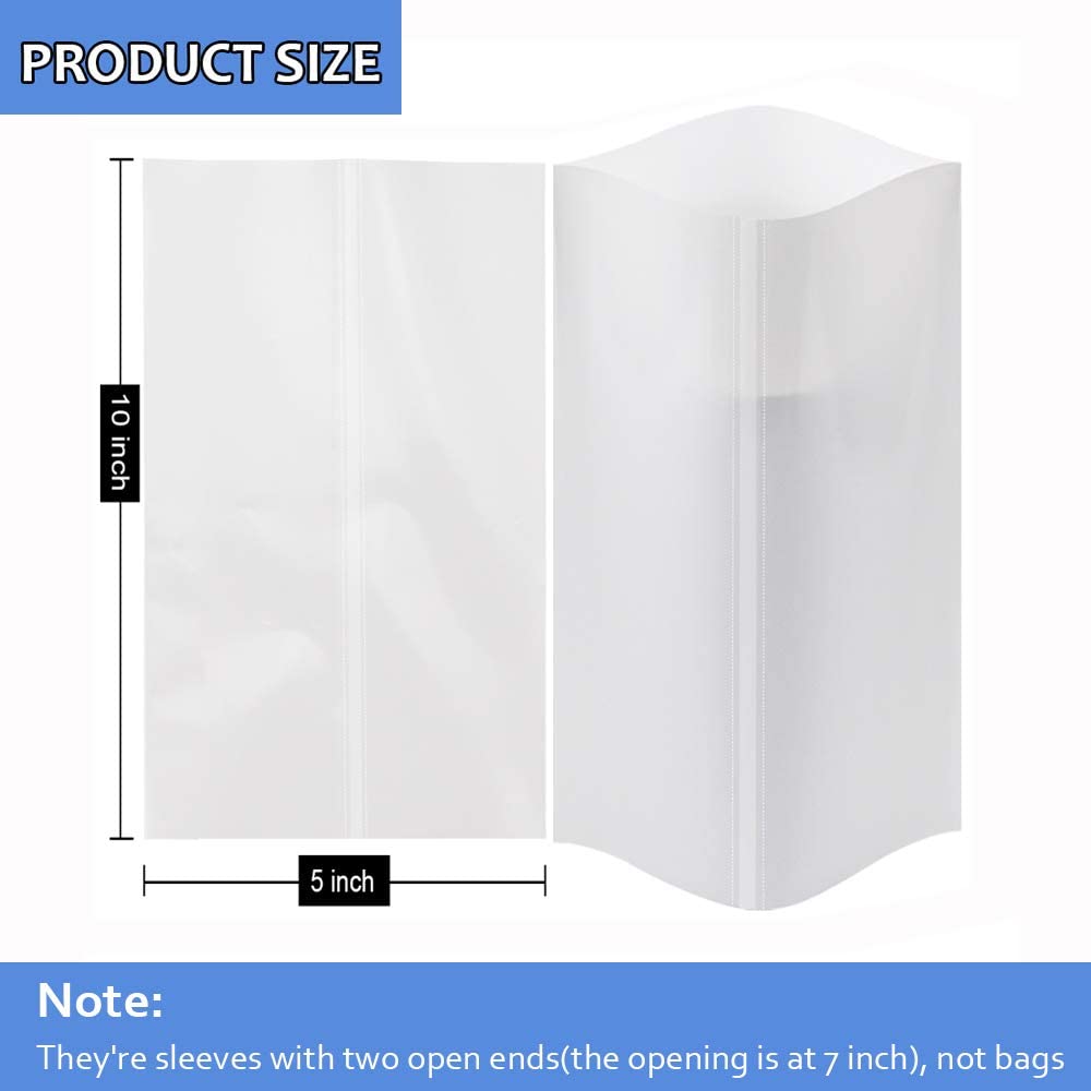 Morepack Sublimation Shrink Wrap Sleeves,5x10 Inch White Sublimation Heat Transfer Shrink Film Bags for Mugs,Cups,Tumblers,Blanks,Shrink Wrap Bands for Sublimation,50 Pcs