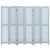 Giantex Room Divider 6 Panels - Boho Room Dividers with Carved Cutout Pattern & Solid Wood Frame, Fully Assembled, 65'' Folding Privacy Screen Partition Wall Divider for Room Separation, Light Blue Giantex