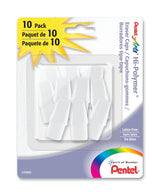 Pentel Arts Hi-Polymer White Cap Erasers, Pack of 10 (ZEH02PABP10) Pentel