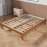COLAMY 12 Inch Wood Platform Bed Frame，Sturdy Full Size Bed Frame with Wood Slat Support, No Box Spring Needed, Easy Assembly, Rustic Pine COLAMY