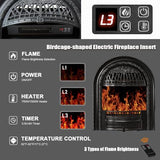 BLANKSPACE 80 Inch Electric Fireplace with Mantel, Tv Stand with Black Birdcage Fire Place Heater and Carved Square Column Design Design for Living Room, Bedroom BLANKSPACE